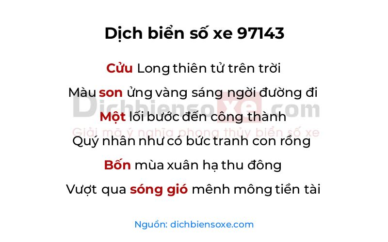 Dịch thơ biển số 97143