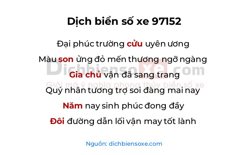 Dịch thơ biển số 97152