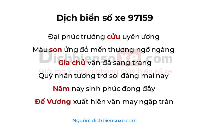 Dịch thơ biển số 97159
