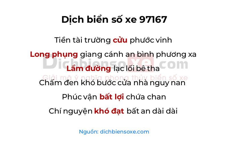 Dịch thơ biển số 97167