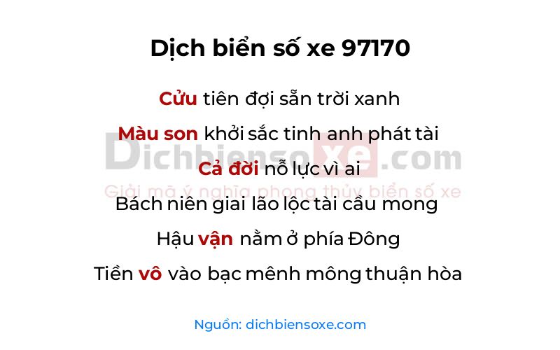 Dịch thơ biển số 97170