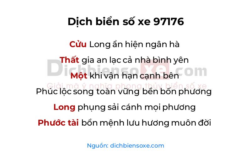 Dịch thơ biển số 97176