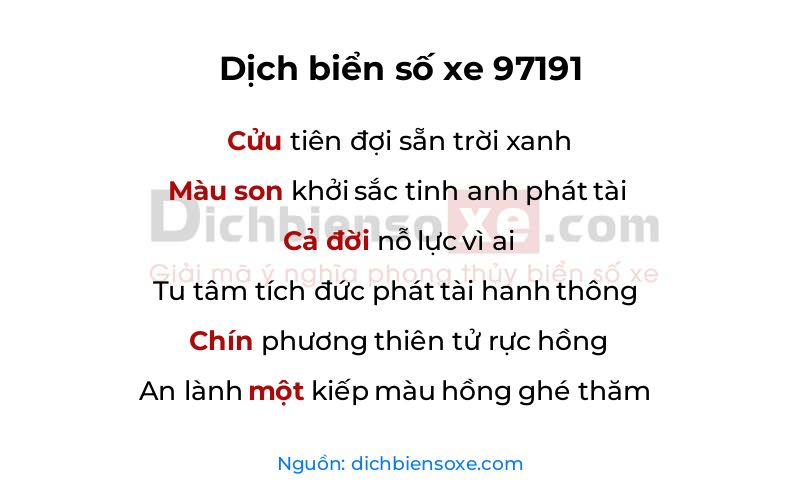 Dịch thơ biển số 97191