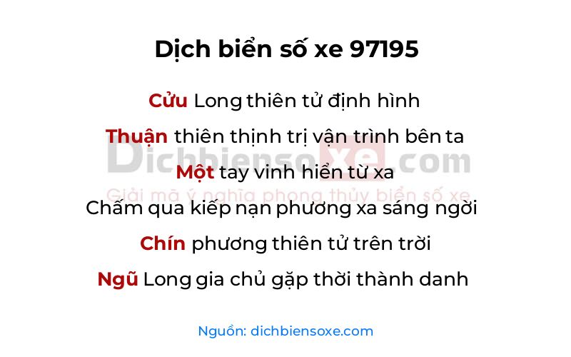 Dịch thơ biển số 97195