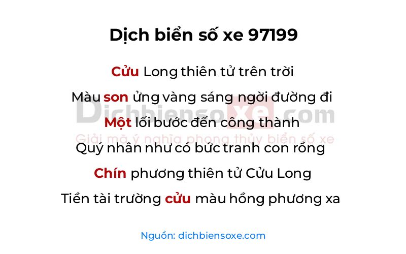 Dịch thơ biển số 97199