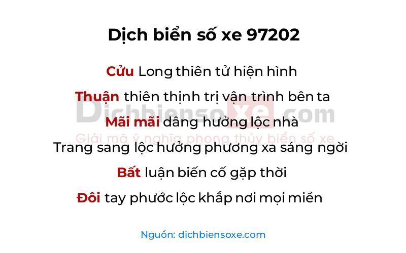 Dịch thơ biển số 97202