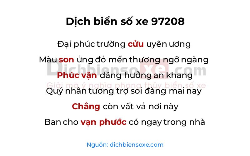 Dịch thơ biển số 97208
