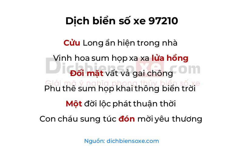 Dịch thơ biển số 97210