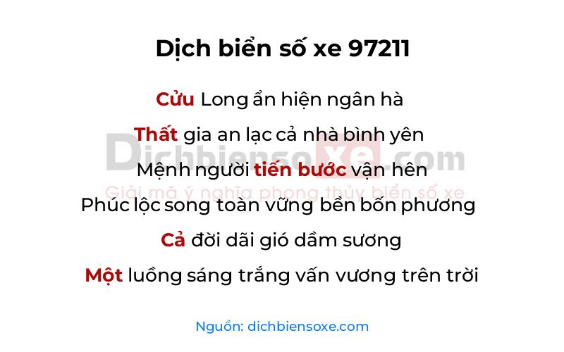 Dịch thơ biển số 97211