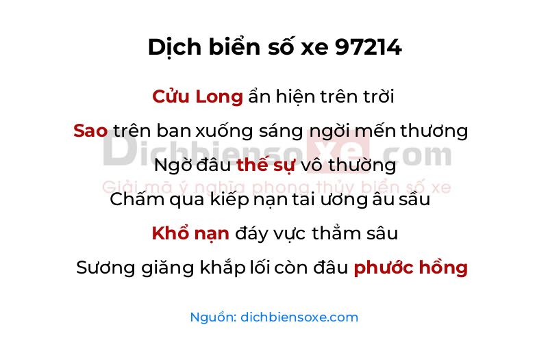 Dịch thơ biển số 97214