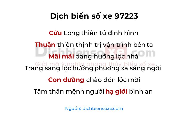 Dịch thơ biển số 97223