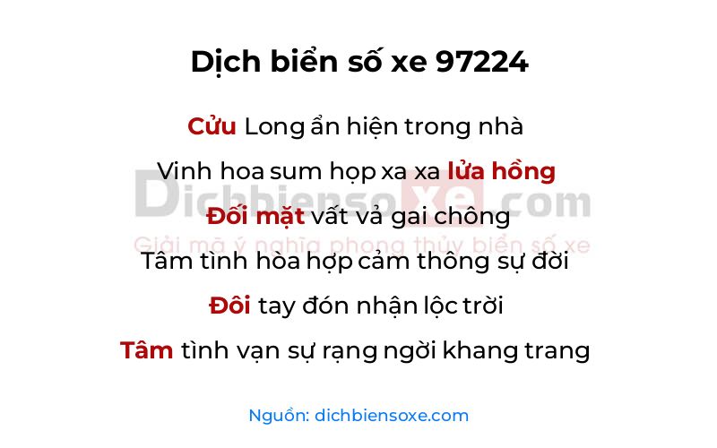 Dịch thơ biển số 97224