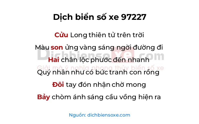 Dịch thơ biển số 97227