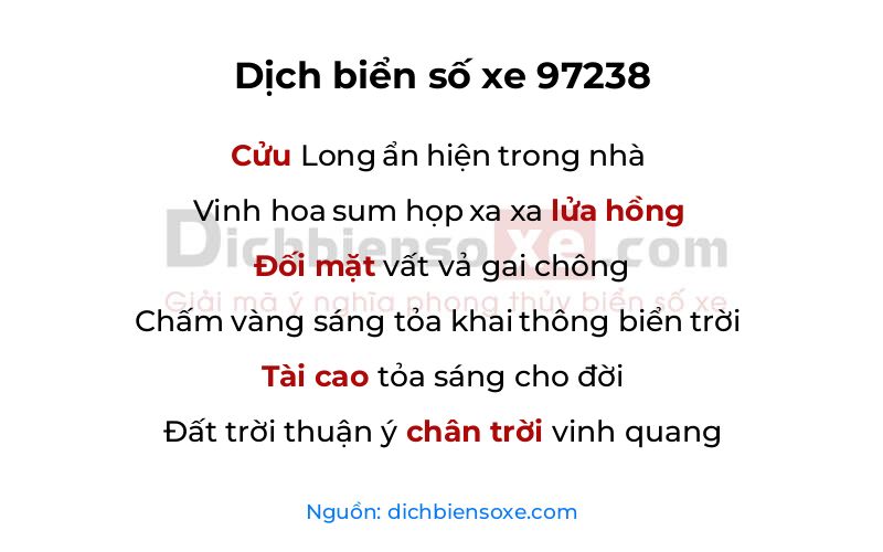 Dịch thơ biển số 97238