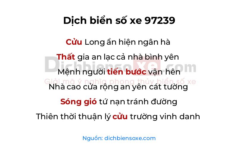 Dịch thơ biển số 97239
