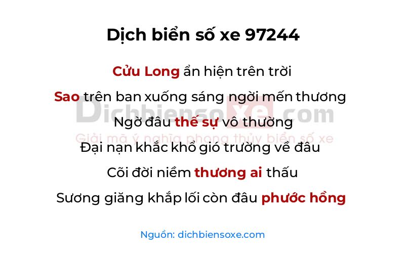 Dịch thơ biển số 97244