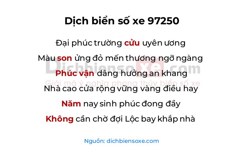 Dịch thơ biển số 97250