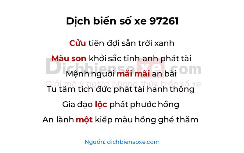 Dịch thơ biển số 97261