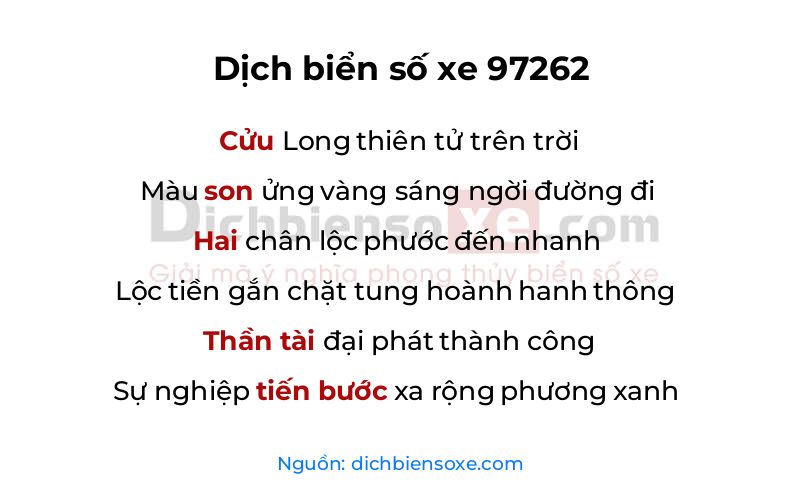 Dịch thơ biển số 97262