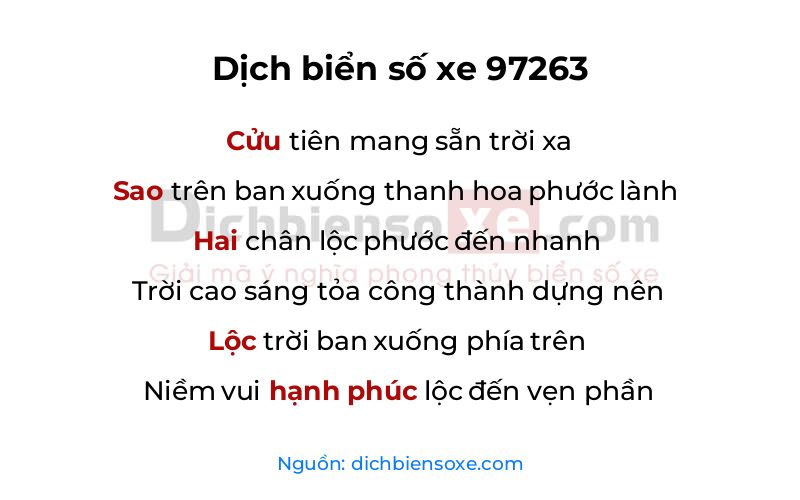 Dịch thơ biển số 97263
