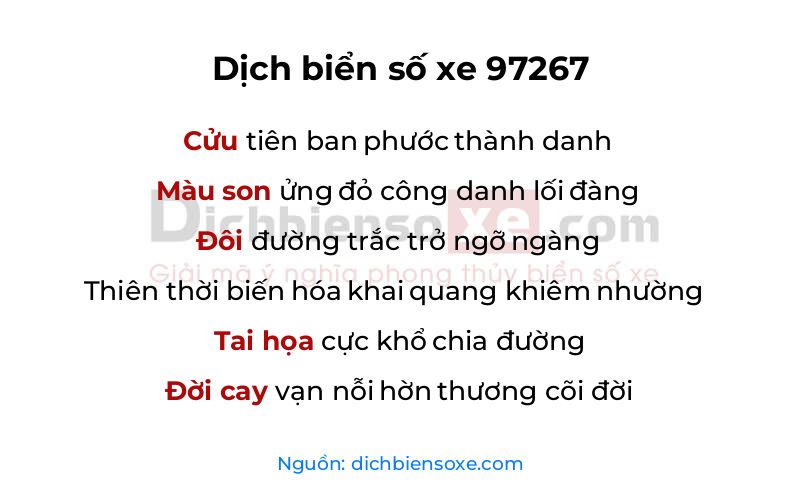 Dịch thơ biển số 97267