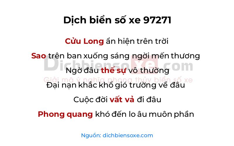 Dịch thơ biển số 97271