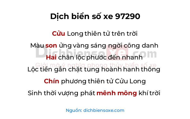 Dịch thơ biển số 97290