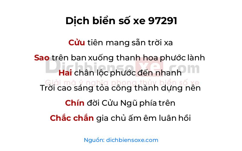 Dịch thơ biển số 97291