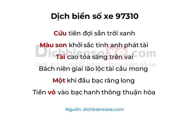 Dịch thơ biển số 97310