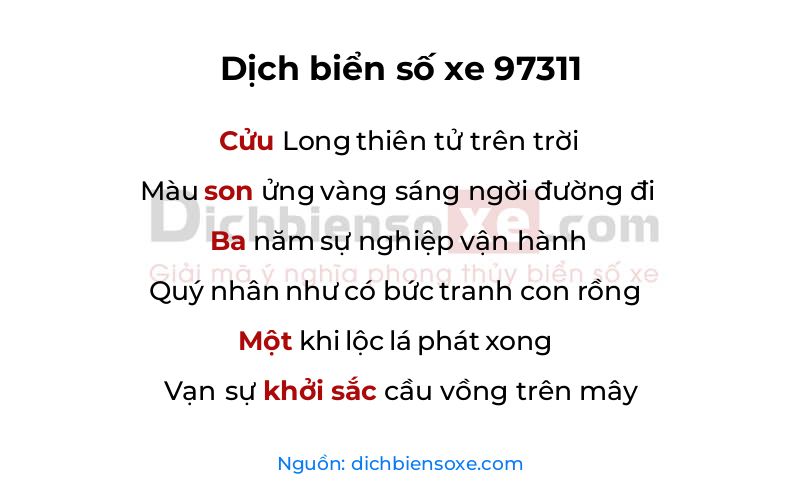 Dịch thơ biển số 97311