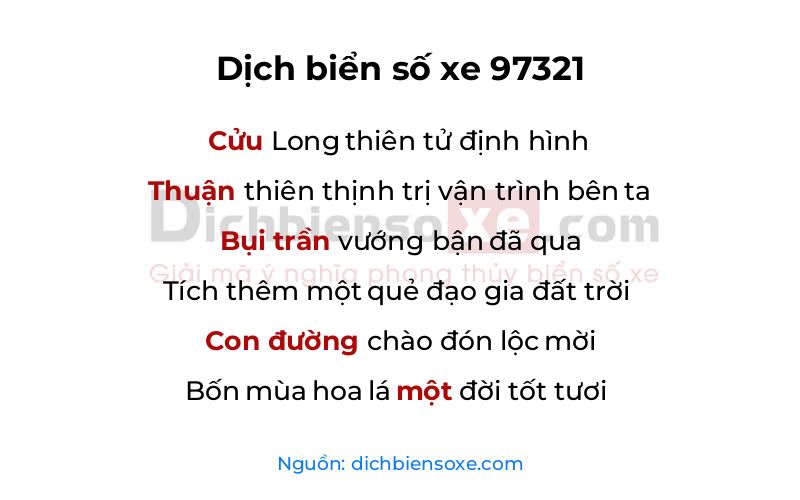 Dịch thơ biển số 97321