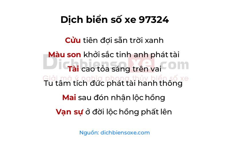Dịch thơ biển số 97324