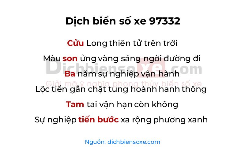 Dịch thơ biển số 97332