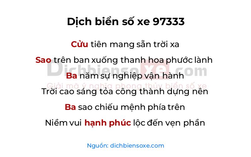 Dịch thơ biển số 97333