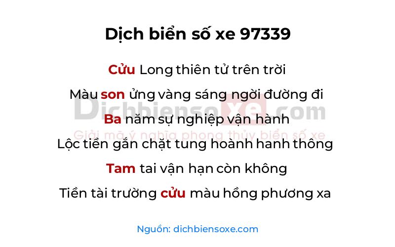 Dịch thơ biển số 97339