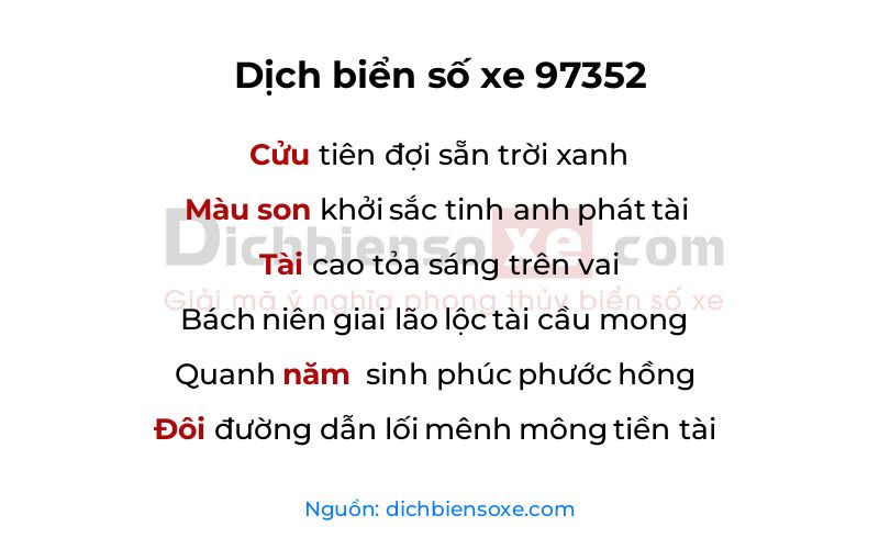 Dịch thơ biển số 97352