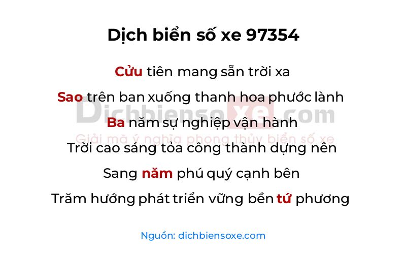 Dịch thơ biển số 97354