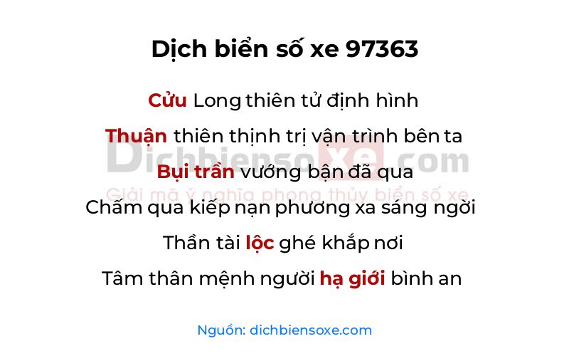 Dịch thơ biển số 97363