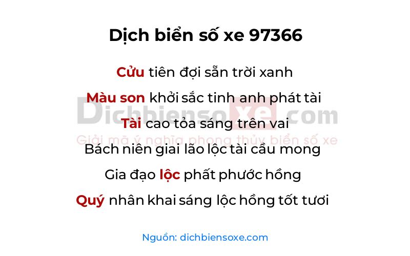 Dịch thơ biển số 97366