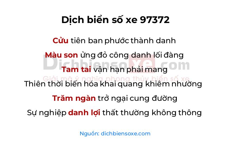 Dịch thơ biển số 97372