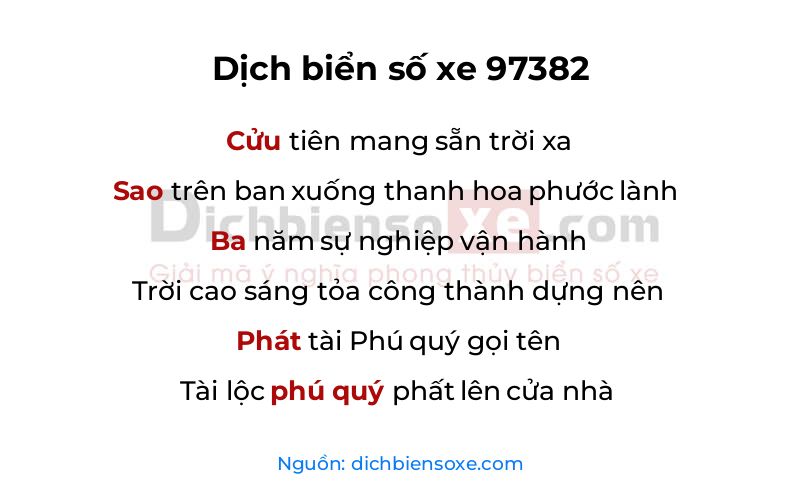 Dịch thơ biển số 97382