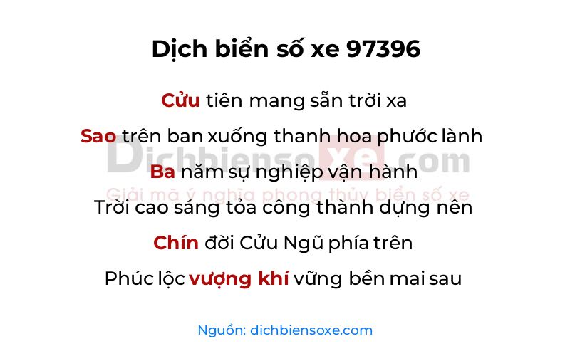 Dịch thơ biển số 97396