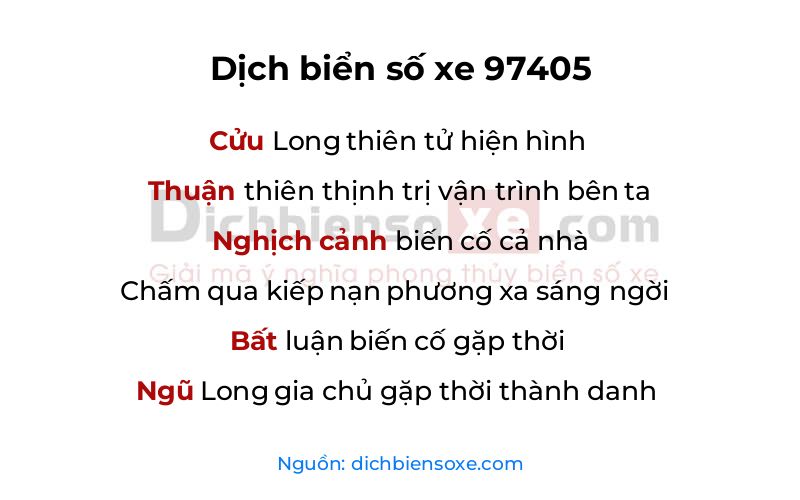 Dịch thơ biển số 97405