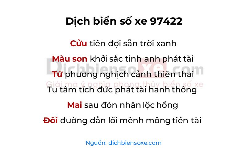 Dịch thơ biển số 97422