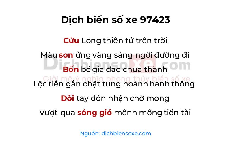 Dịch thơ biển số 97423