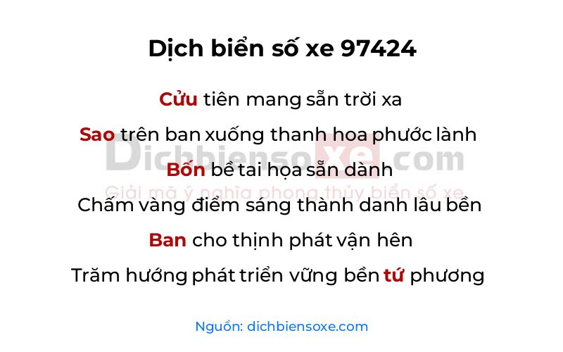 Dịch thơ biển số 97424