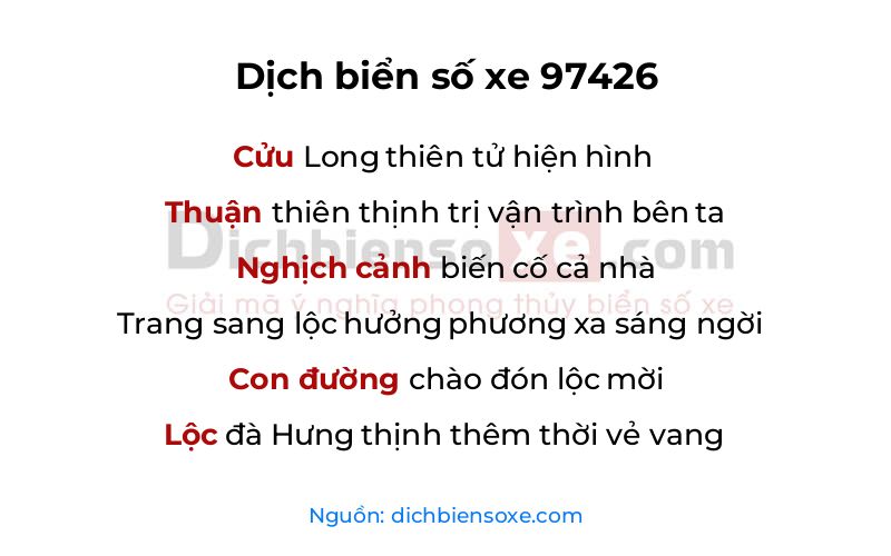 Dịch thơ biển số 97426