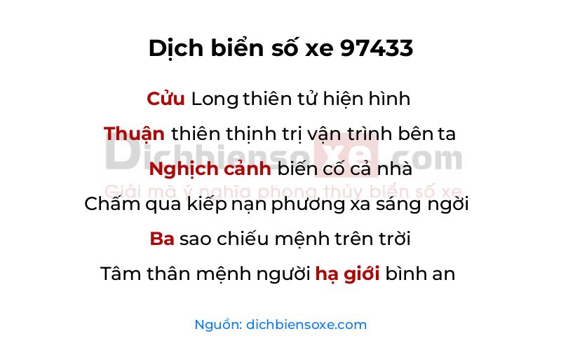 Dịch thơ biển số 97433