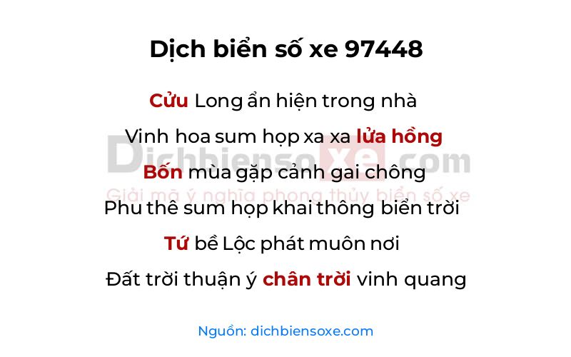 Dịch thơ biển số 97448