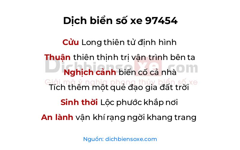Dịch thơ biển số 97454